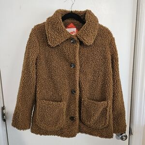 Hot Kiss Size Small Brown Button Down Teddy Jacket